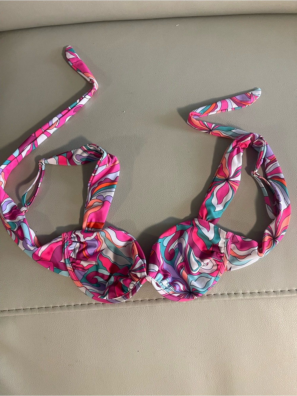 Women’s Pink Swirl Underwire Bikini Top
